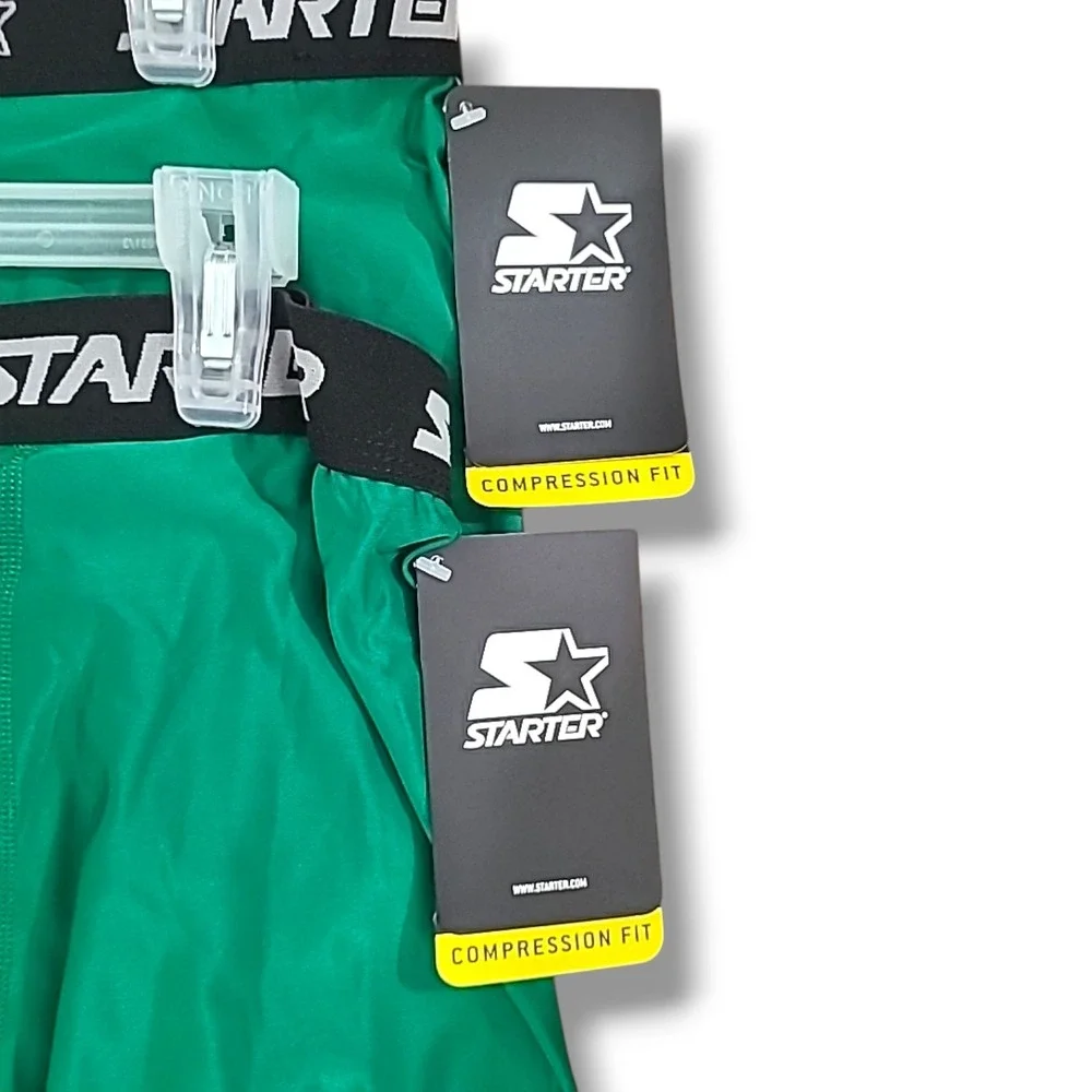 2 Pairs Starter Standard Length Compression Boxer Brief 2XL Big & Tall Green